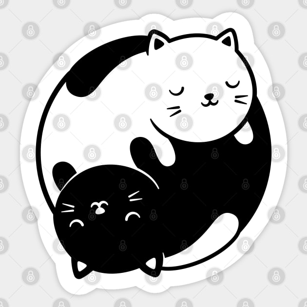 Yin and Yang Kitties Sticker by zoljo